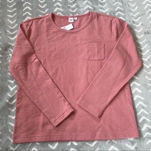 NWT Pink Gap Factory drop shoulder long sleeve shirt